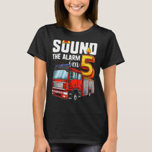 5 Jahre alter Feuerwagen Geburtstag Junge Feuerweh T-Shirt