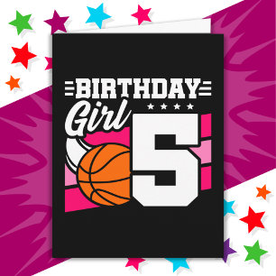 5 Jahre altes Basketball Party 5. Geburtstagskind Karte