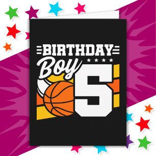 5 Jahre altes Basketball Party Thema 5th Birthday  Karte