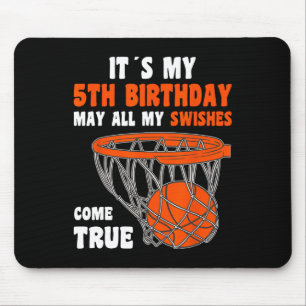 5 Jahre Altes Glück 5. Geburtstag Basketball 5. Ge Mousepad
