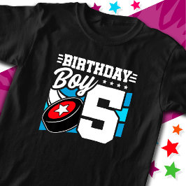 5 Jahre altes Hockey Party Thema 5. Geburtstag Jun T-Shirt