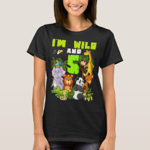 5 Jahre altes Tierheim Thema Geburtstag Safari Jun T-Shirt