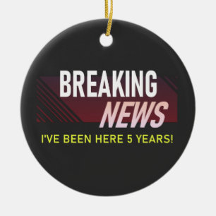 5 Jahre Arbeit Jahrestag 5. Mitarbeiterbewertung Keramik Ornament