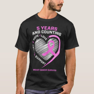 5 Jahre Brustkrebserkrankung 5 Jahre Krebs kostenl T-Shirt