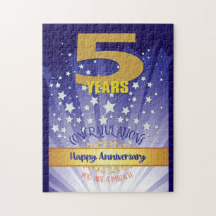 5 Jahre Erholung Jahrestag kühne Zahl Puzzle