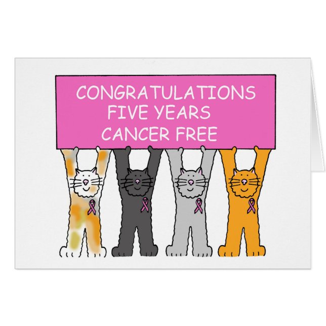5 Jahre Krebs kostenlos Glückwünsche (Vorderseite (Horizontal))