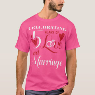 5 Jahre Liebe Ehe Ehemann Ehefrau Wedding Anni T-Shirt