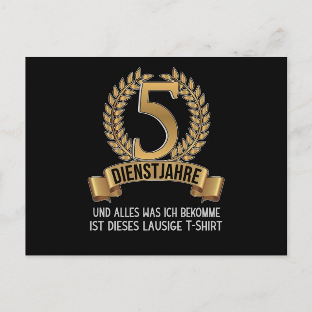 5 Jahre Mitarbeiterfirma Jubiläumsfirma Postkarte (Vorderseite)