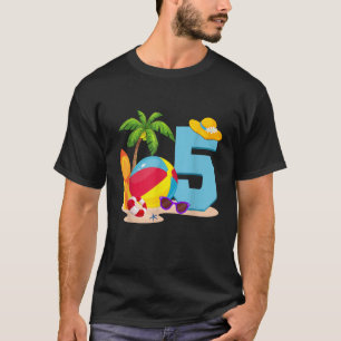 5 Jahre Old Beach Ball Pool Party Geburtstag Somme T-Shirt