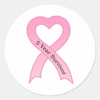 5 Jahre Überleben Rosa Ribbon Aufkleber