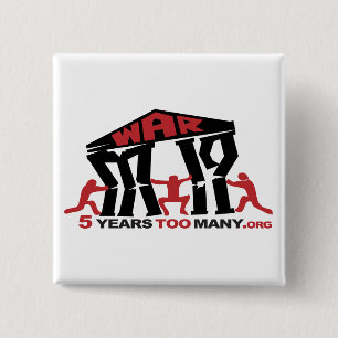 5 Jahre zu vieler Knopf (Quadrat) Button