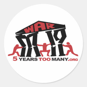 5 Jahre zu vieler runder Aufkleber