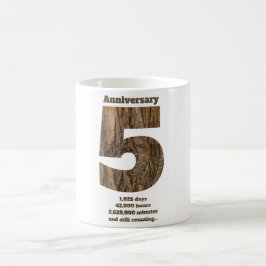 5-Jahres-Jubiläum - Holz-Jubiläumsmeilenstein Kaffeetasse