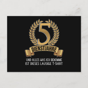 5-Jahres-Jubiläum Mitarbeiter Firmenjubiläum Postkarte