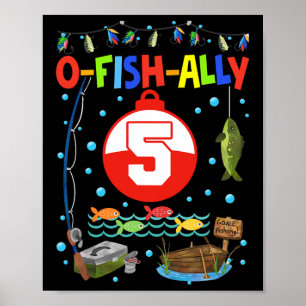 5-jähriger Angler zum 5. Geburtstag Junge Bday-Par Poster