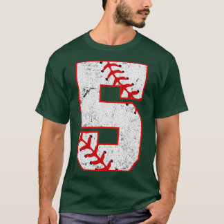 5-jähriger Baseball-Fan Nummer 5 Vintage 5. Geburt T-Shirt