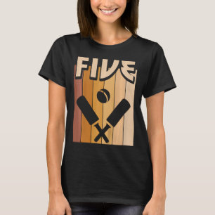 5-jähriger Cricket-Geburtstagsjunge Mädchen 5. Geb T-Shirt