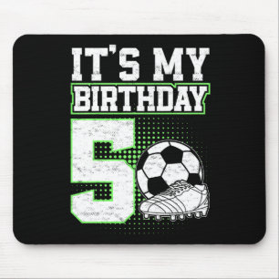 5-jähriger Fußballjunge Es ist mein 5. Geburtstag Mousepad