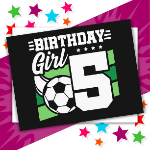 5-jähriger Fußballparty 5. Geburtstag Mädchen Postkarte