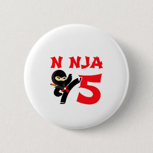 5-jähriger Karate-Ninja-Party-Kinder-5. Geburtstag Button