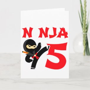 5-jähriger Karate-Ninja-Party-Kinder-5. Geburtstag Karte