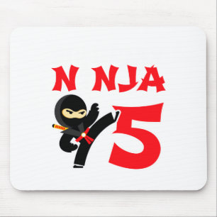 5-jähriger Karate-Ninja-Party-Kinder-5. Geburtstag Mousepad