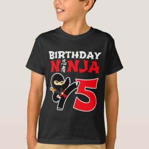 5-jähriger Karate-Ninja-Party-Kinder-5. Geburtstag T-Shirt