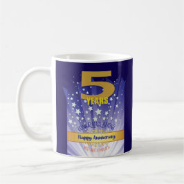 5-jähriges CUSTOM Erholung Jahrestag kühne Zahl Kaffeetasse