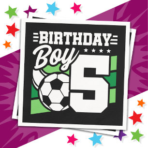 5-jähriges Fußball-Party 5. Geburtstagskind Serviette