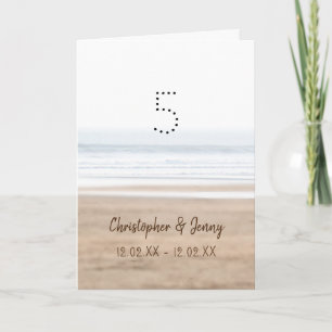 5. Jubiläum der Hochzeit am Surfstrand Karte