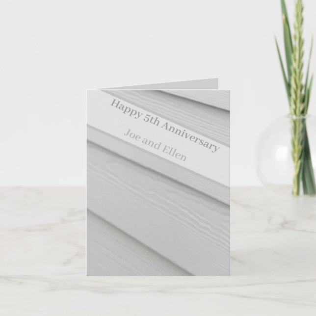 5. Jubiläum Holz, bearbeitbar Karte (Vorderseite)