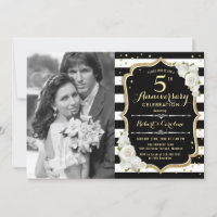 5. Jubiläum mit Foto - Gold Black