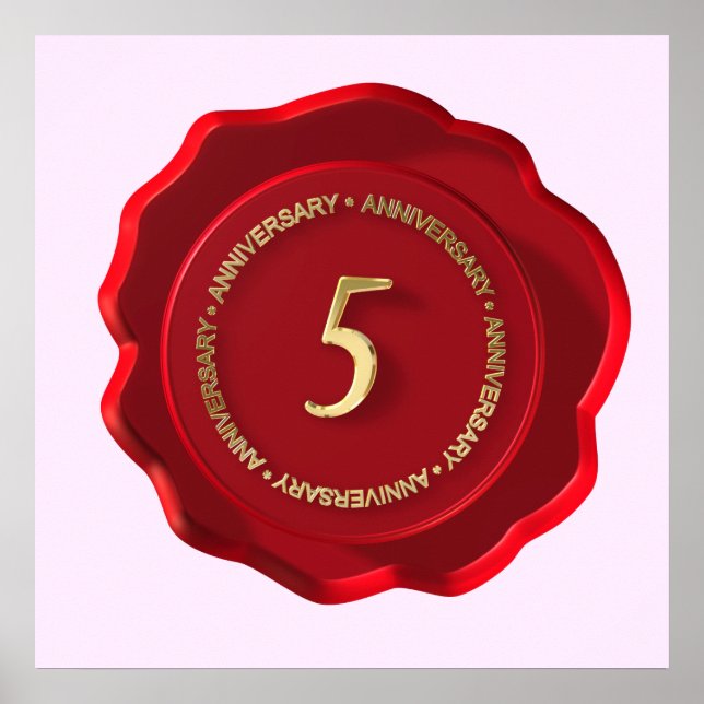5. Jubiläum Rotes Wachs Siegel Poster (Vorne)