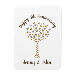 5. Jubiläumsgeschenk aus Holz Magnet