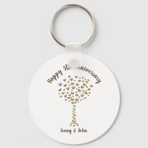 5. Jubiläumsgeschenk aus Holz Schlüsselanhänger