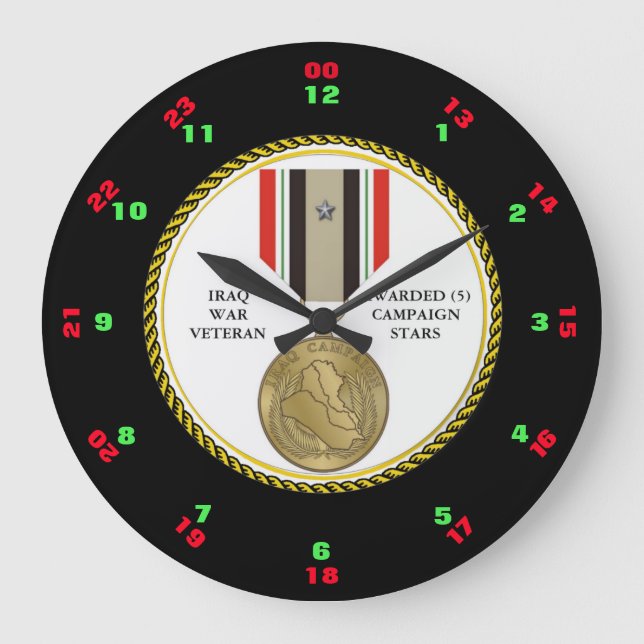 5 KAMPAGNE STARTEN IRAK KRIEG VETERAN GROßE WANDUHR (Vorderseite)