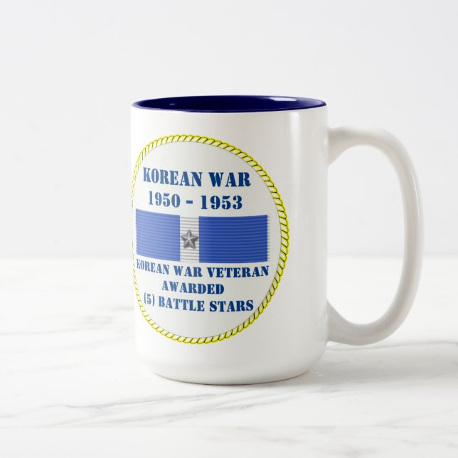 5 KAMPFSTERNE KOREANER KRIEG VETERAN ZWEIFARBIGE TASSE (Rechts)