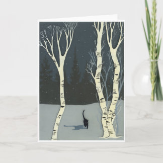 5"" Katze x7 im Schnee durch Lucia Johnson, leeres Karte