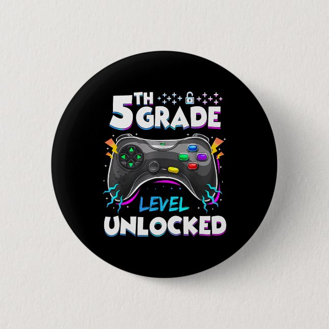 5. Klasse freigeschaltet Zurück zur Schule Erster  Button (Vorderseite)