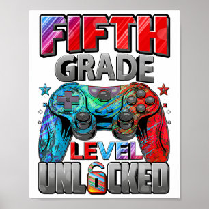 5. Klasse freigeschaltete Spiel-Gamer-Jungen Zurüc Poster