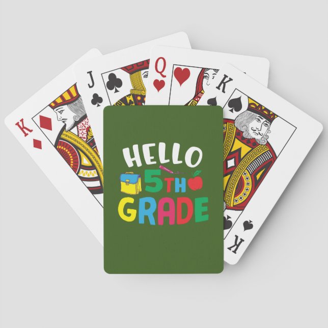 5. Klasse Lehrer Hallo Fünfte Klasse Spielkarten (Rückseite)