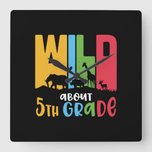5. Klasse Lehrer Wild Tier ca. 5. Klasse Quadratische Wanduhr