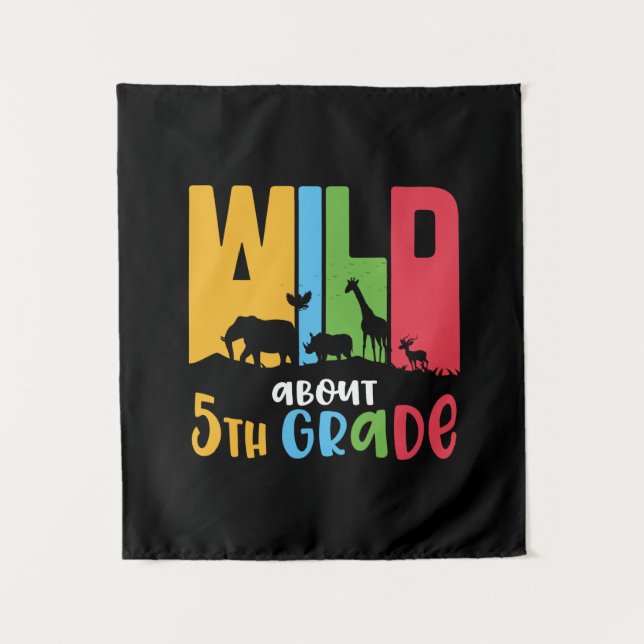 5. Klasse Lehrer Wild Tier ca. 5. Klasse Wandteppich (Vorderseite)