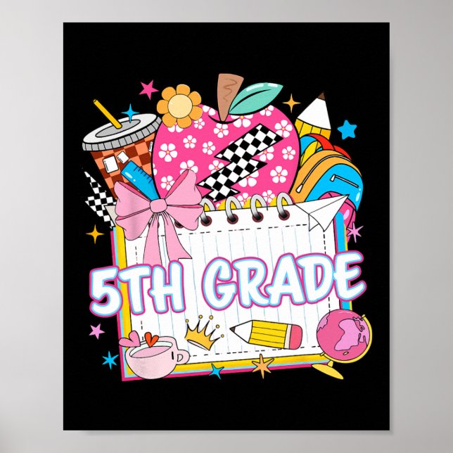 5. Klasse Mädchen der fünften Klasse Kinder Zurück Poster (Vorne)