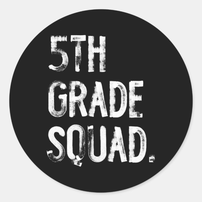 5. Klasse Squad Ck Zur Schule Schüler Lehrer  Runder Aufkleber (Vorderseite)