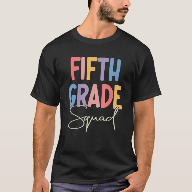 5. Klasse Squad Fünfte Lehrer Schüler Team Zurück  T-Shirt (Vorderseite)