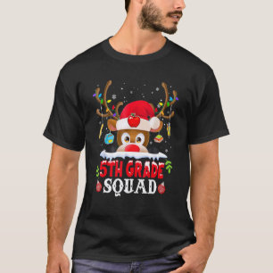 5. Klasse Squad Kariert Rentier Weihnachtsmann Hut T-Shirt