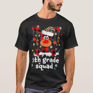 5. Klasse Squad Kariert Rentier Weihnachtsmannmütz T-Shirt
