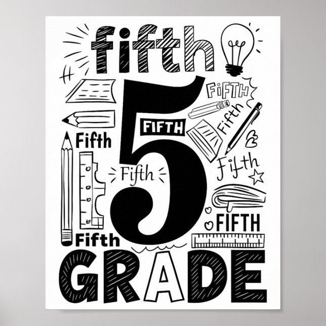 5. Klasse Typografie-Team Lehrer der fünften Klass Poster (Vorne)