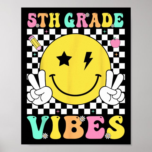 5. Klasse Vibes Lehrer Kinder Fünfte Klasse Team C Poster (Vorne)